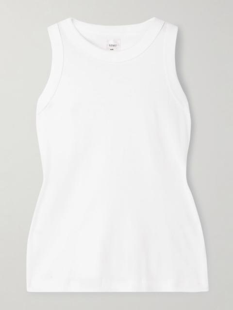 LESET Nando ribbed cotton-jersey tank White