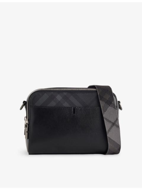 Burberry Pop Check Leather Cross-Body Bag