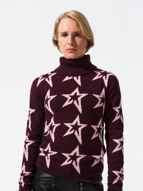 PERFECT MOMENT Star Dust Merino Wool Turtleneck Sweater burgundy