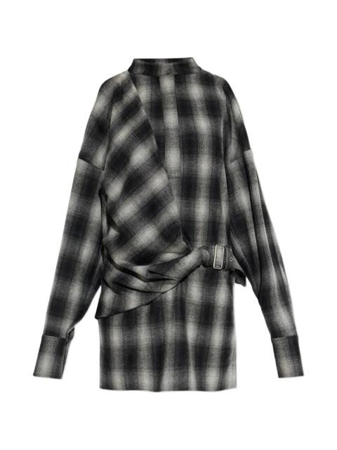 IRO Iro Narissa Check Cold-shoulder Mini Dress