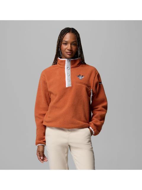 Columbia Women's Collegiate Helvetia Cropped Half Snap Fleece - Texas