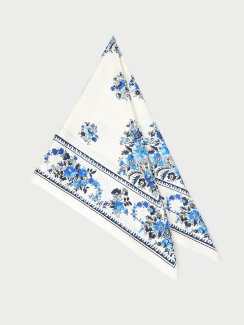 LOEFFLER RANDALL Beverly Cream/Blue Silk Scarf