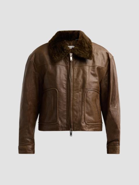 SIMKHAI Women's Mel Leather Jacket - Olive
