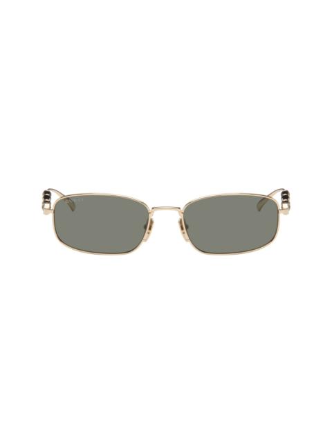 GUCCI Gold Square Frame Sunglasses