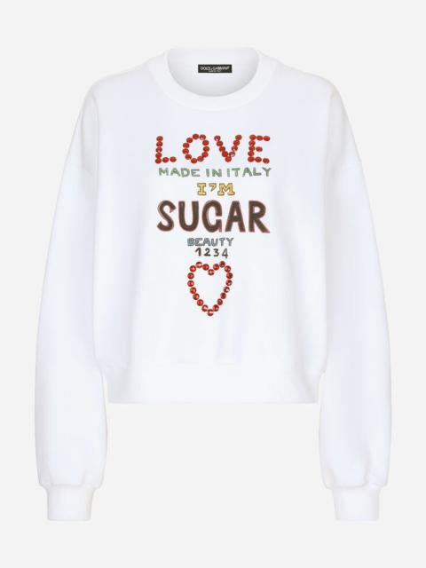 Jersey sweatshirt with Dolce&Gabbana lettering