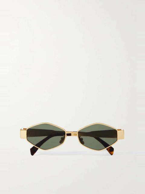 Triomphe hexagon-frame gold-tone and tortoiseshell acetate sunglasses