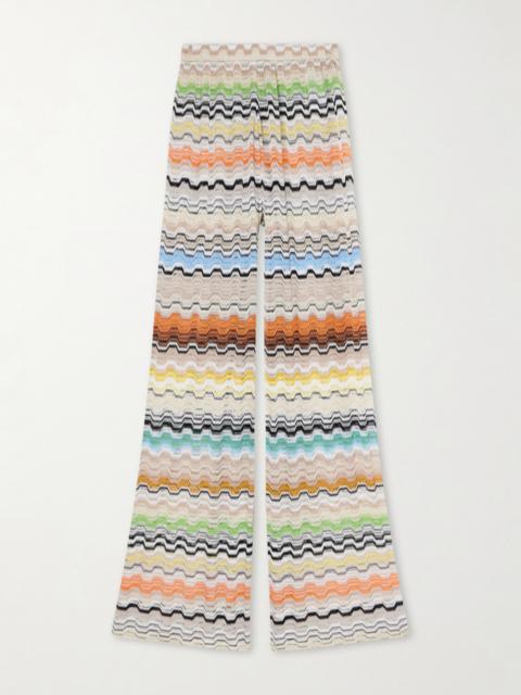 Missoni Striped Crochet-knit Wide-leg Pants