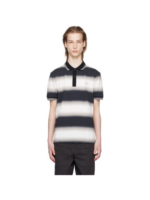 Fred Perry Black & White Striped Polo