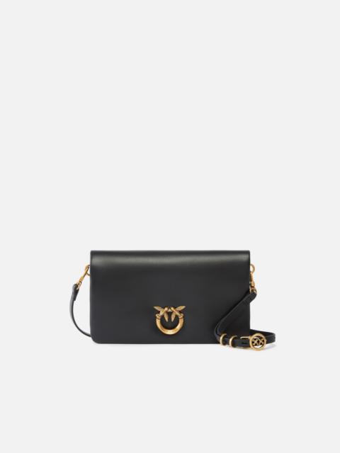 PINKO LOVE BAG CLICK SOFT HORIZONTAL MINI SMALL CROSSBODY CLUTCH IN LEATHER
