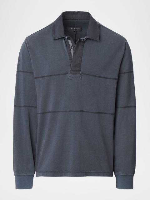 rag & bone Men's Vintage-Washed Long-Sleeve Rugby Polo Shirt