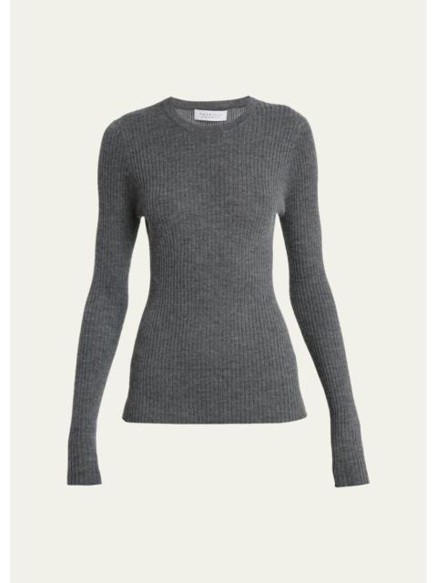 GABRIELA HEARST Browning Cashmere-Silk Rib Crewneck Sweater