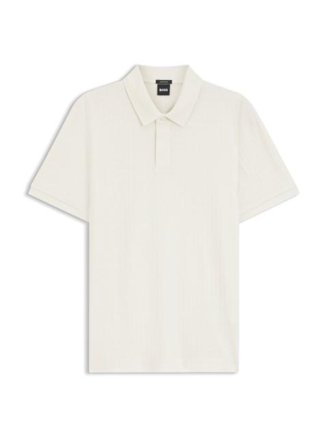 BOSS GEOMETRIC-JACQUARD POLO SHIRT IN COTTON