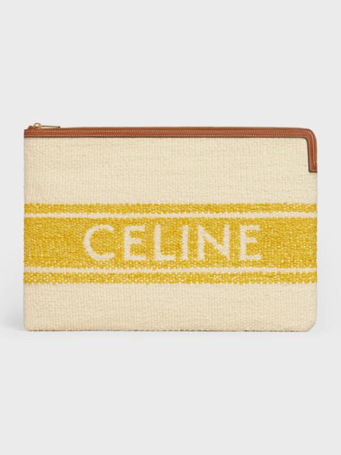 CELINE Large pouch in "Plein Soleil" Textile and calfskin