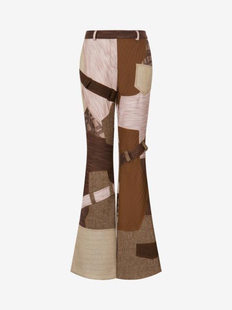 Moschino PATCHWORK FLARED TROUSERS
