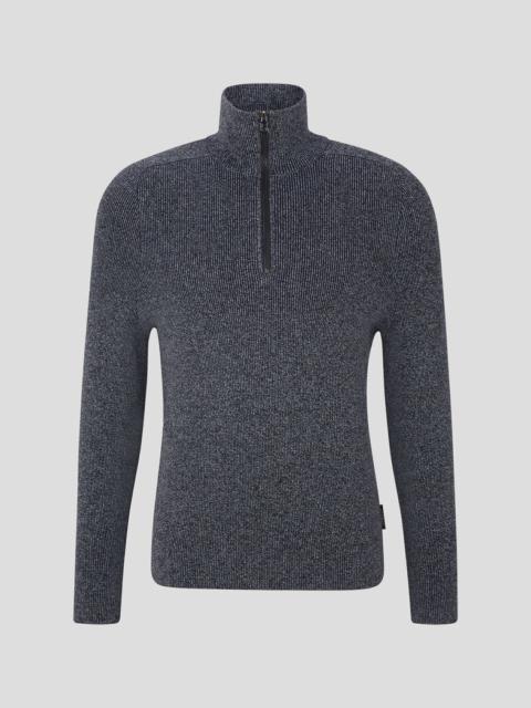 BOGNER Lennard Half-zip pullover in Navy blue, melange