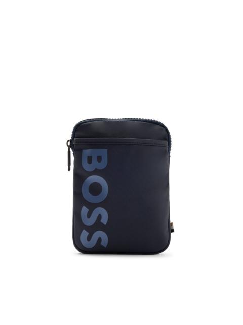 BOSS logo-print canvas crossbody bag