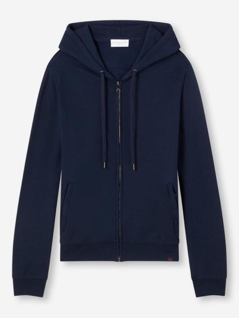 Derek Rose Men's Hoodie Quinn Cotton Modal Navy