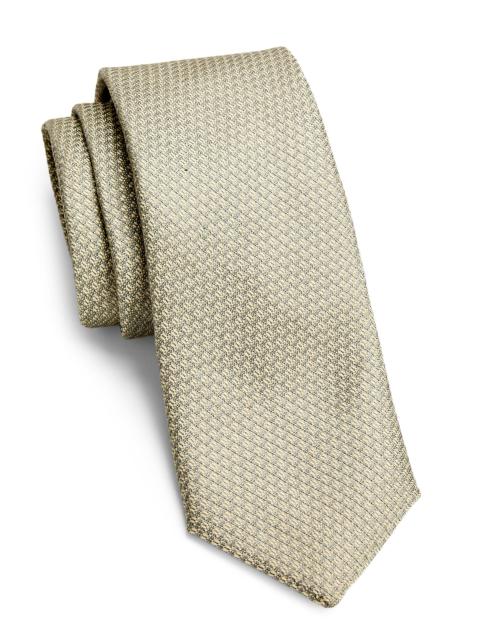 Canali Men's Geometric Silk Tie - White