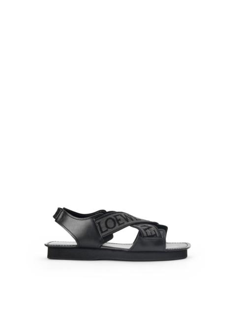 Loewe LOEWE Criss Cross sandal in jacquard and calfskin