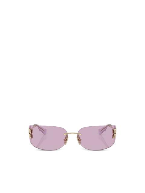 Miu Miu logo-plaque geometric-frame sunglasses