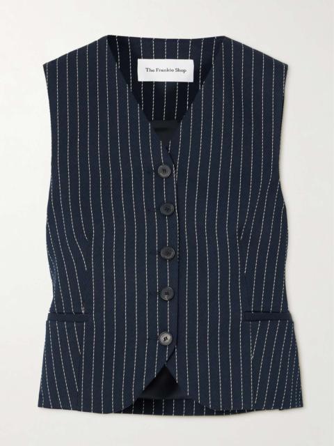 Chelsea pinstriped twill vest