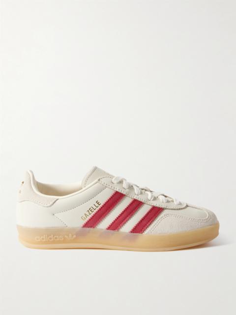 adidas Originals Gazelle Indoor Suede-trimmed Leather Sneakers