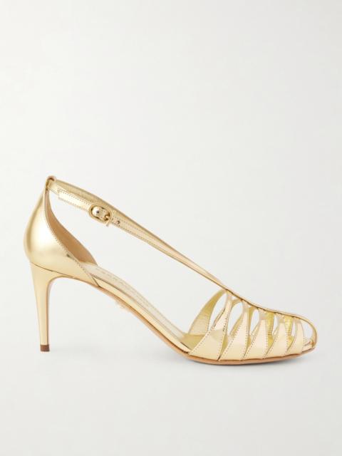 FERRAGAMO Lilie Metallic-leather Sandals