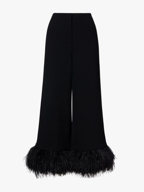 Proenza Schouler Bi-Stretch Crepe Feather Trim Pants