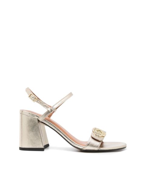 maje 85mm metallic leather sandals