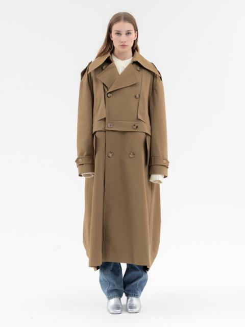 FENG CHEN WANG KHAKI DETACHABLE TRENCH COAT