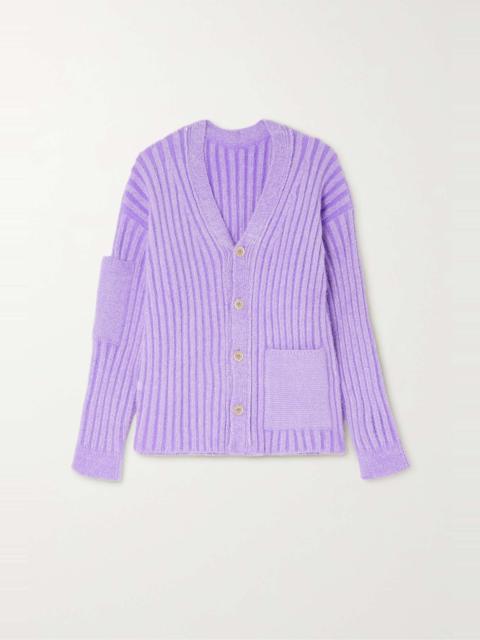 JACQUEMUS Neve ribbed brushed stretch-knit cardigan