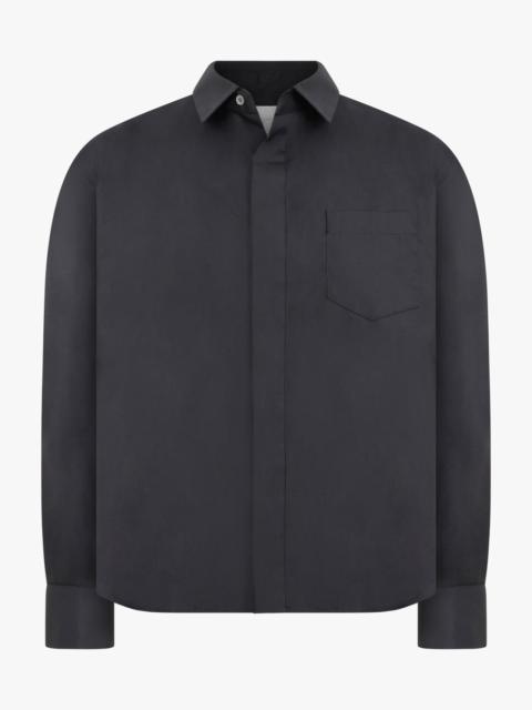 COTTON POPLIN X NYLON TWILL SHIRT | BLACK