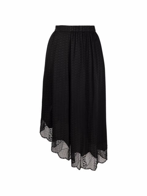 Zadig & Voltaire sheer-panelling slip-on asymmetric skirt