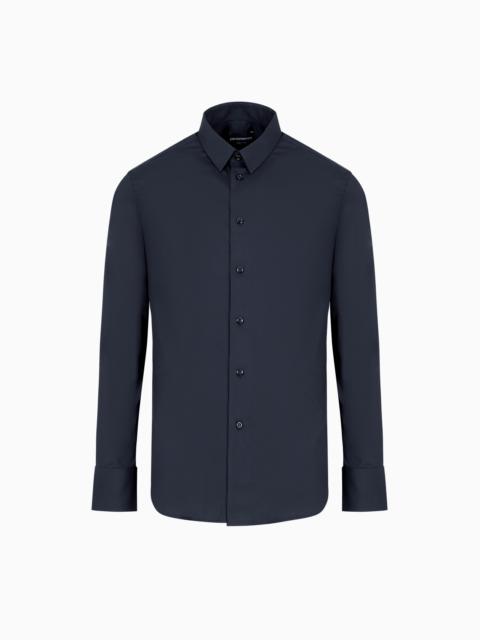 EMPORIO ARMANI STRETCH COTTON POPLIN SHIRT