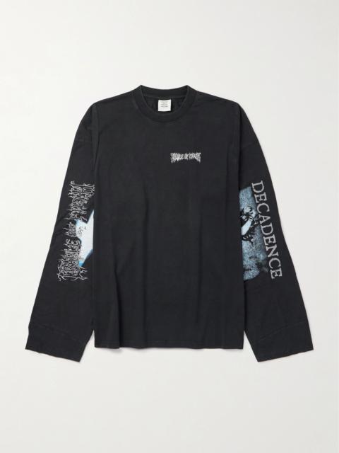 VETEMENTS Oversized Logo-Print Cotton-Jersey T-Shirt Black