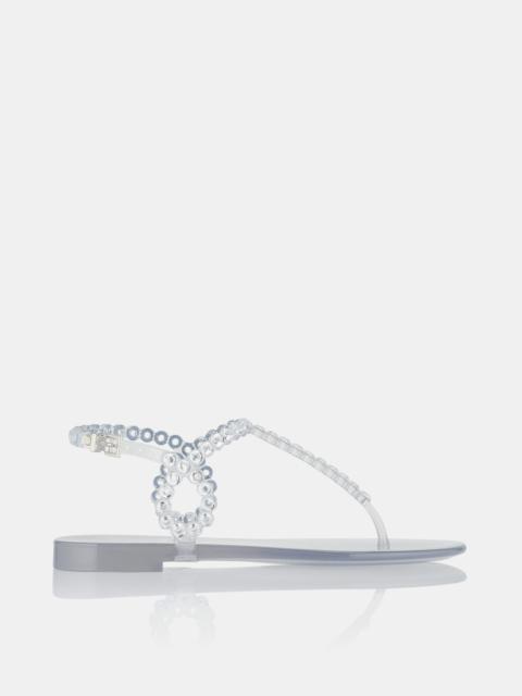 AQUAZZURA Almost Bare Crystal Jelly Sandal Flat