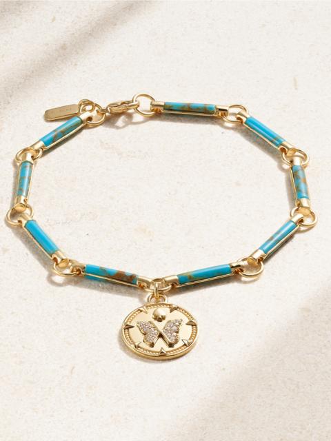 FOUNDRAE Reverie Element 18-karat Gold, Turquoise And Diamond Bracelet