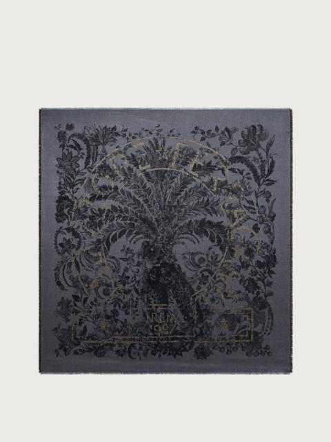 FERRAGAMO JAGUAR PRINT SHAWL