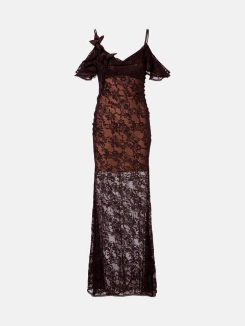 self-portrait Off-shoulder lace gown