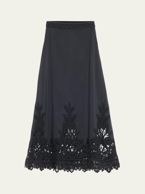 Karlyn A-Line Lace Trim Skirt