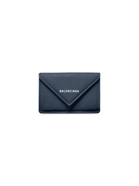 BALENCIAGA Women's Papier Mini Wallet in Dark Blue