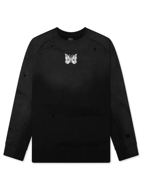 NEEDLES DECONSTRUCTED SWEATSHIRT - BLACK