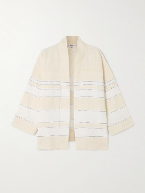 lemlem Terara striped cotton-blend jacket Cream