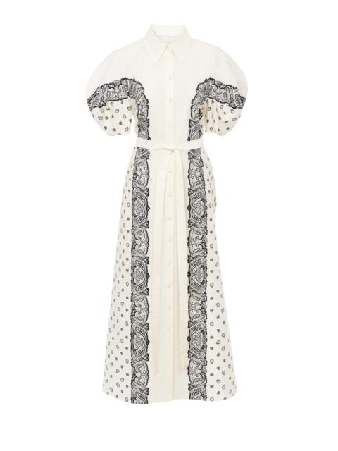 Chloé PRINTED BALLOON-SLEEVE SHIRT DRESS