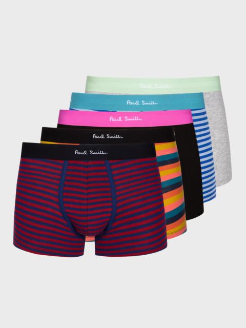 Paul Smith Colour Band 'Artist Stripe' Mixed Boxer Briefs Five Pack