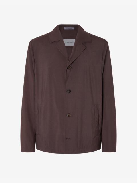 CORNELIANI Brown overshirt made from super light wool and silk poplin