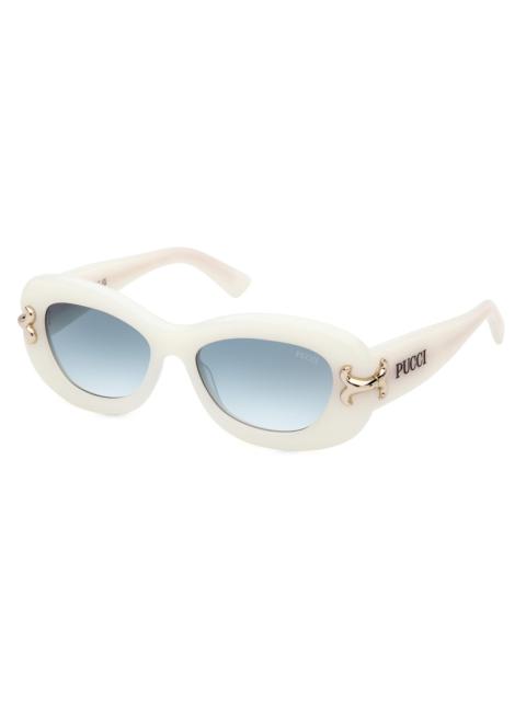 PUCCI Women's 52MM Geometric Sunglasses - White