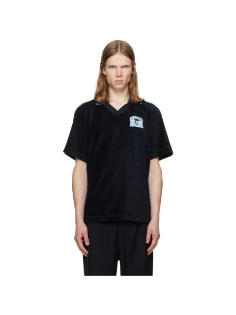 CASABLANCA Black Towelling Polo