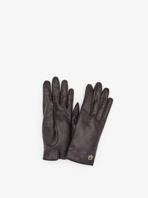 FENDI Black nappa leather gloves