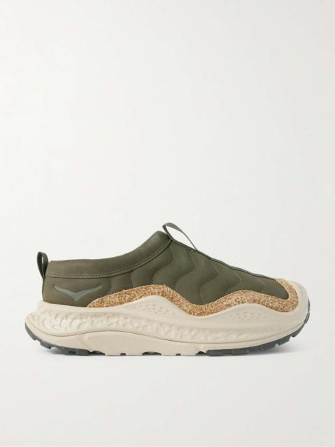 HOKA ONE ONE U Ora Primo TP Brushed Suede-Trimmed Nubuck Slip-On Sneakers